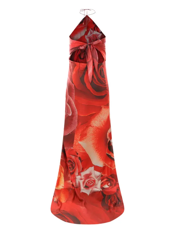 ワンピース ROBERTO CAVALLI GARDEN ROSE PRINT SILK LONG DRESS 28058673_57545995_600.jpg
