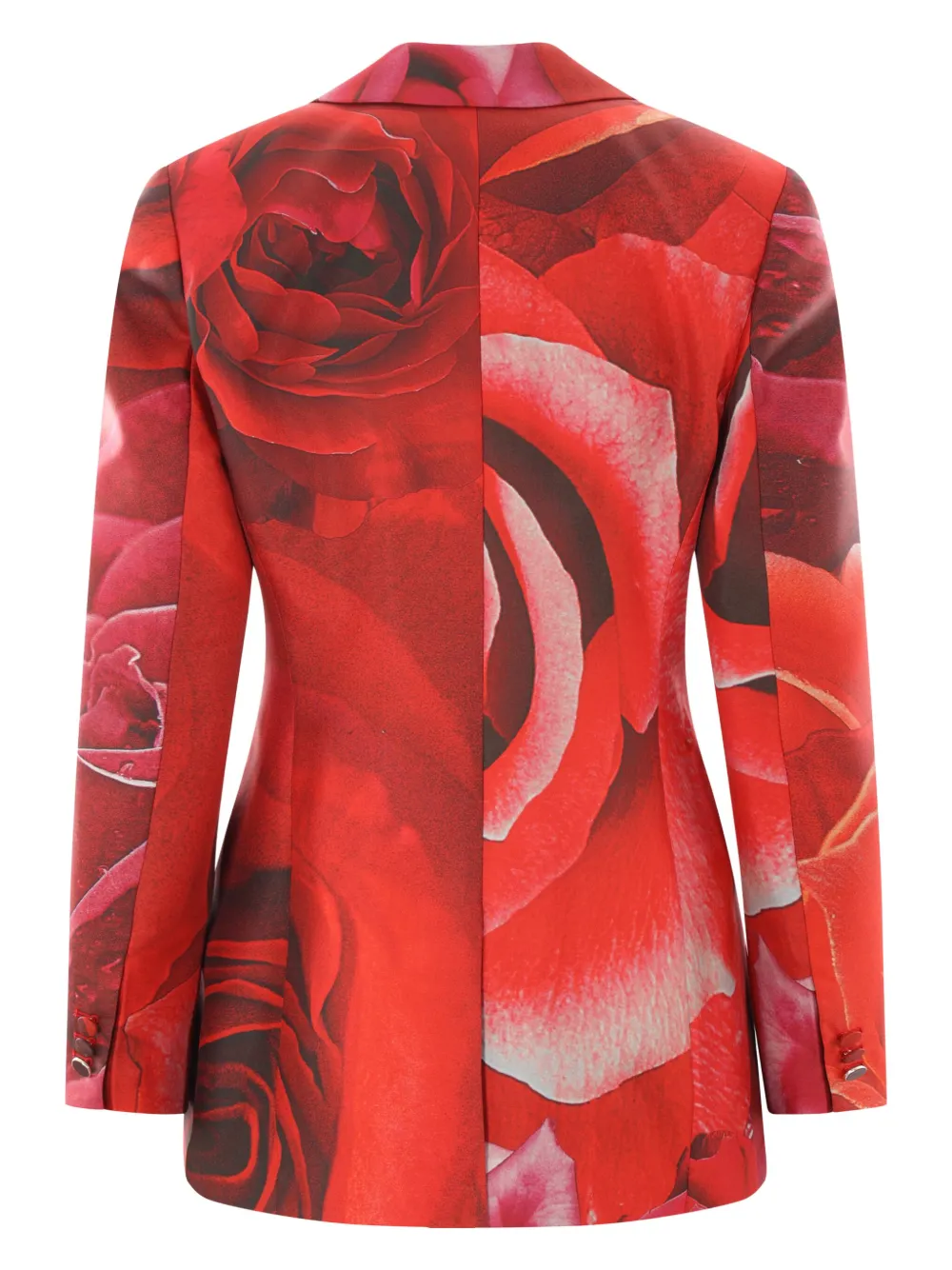 Shop Roberto Cavalli Garden Rose-print Blazer In Red