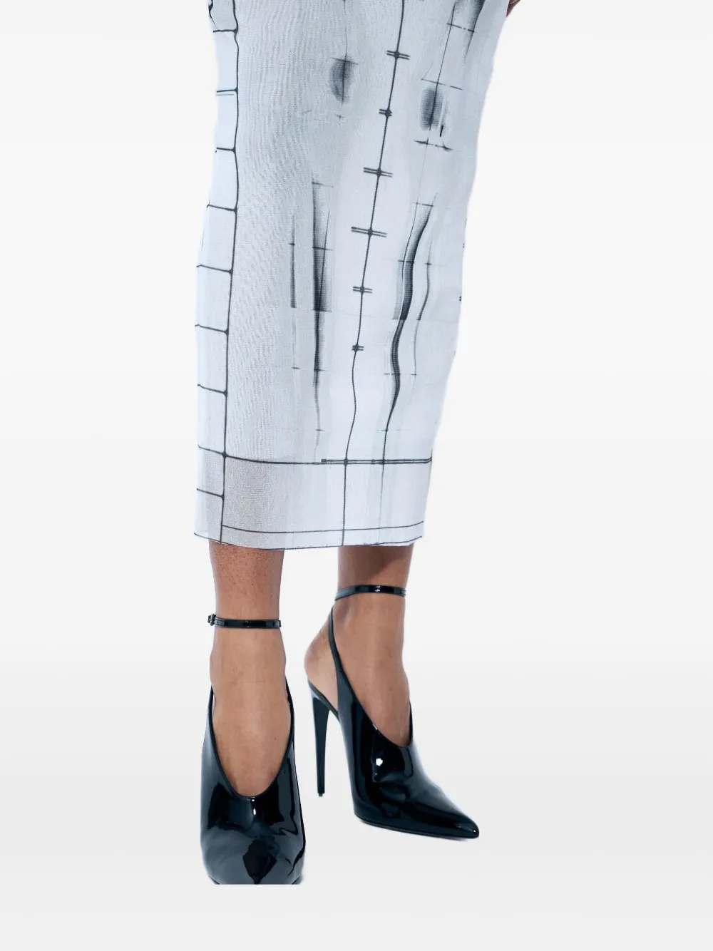 Jean Paul Gaultier Women Squeletor Mesh Midi Skirt In Blue
