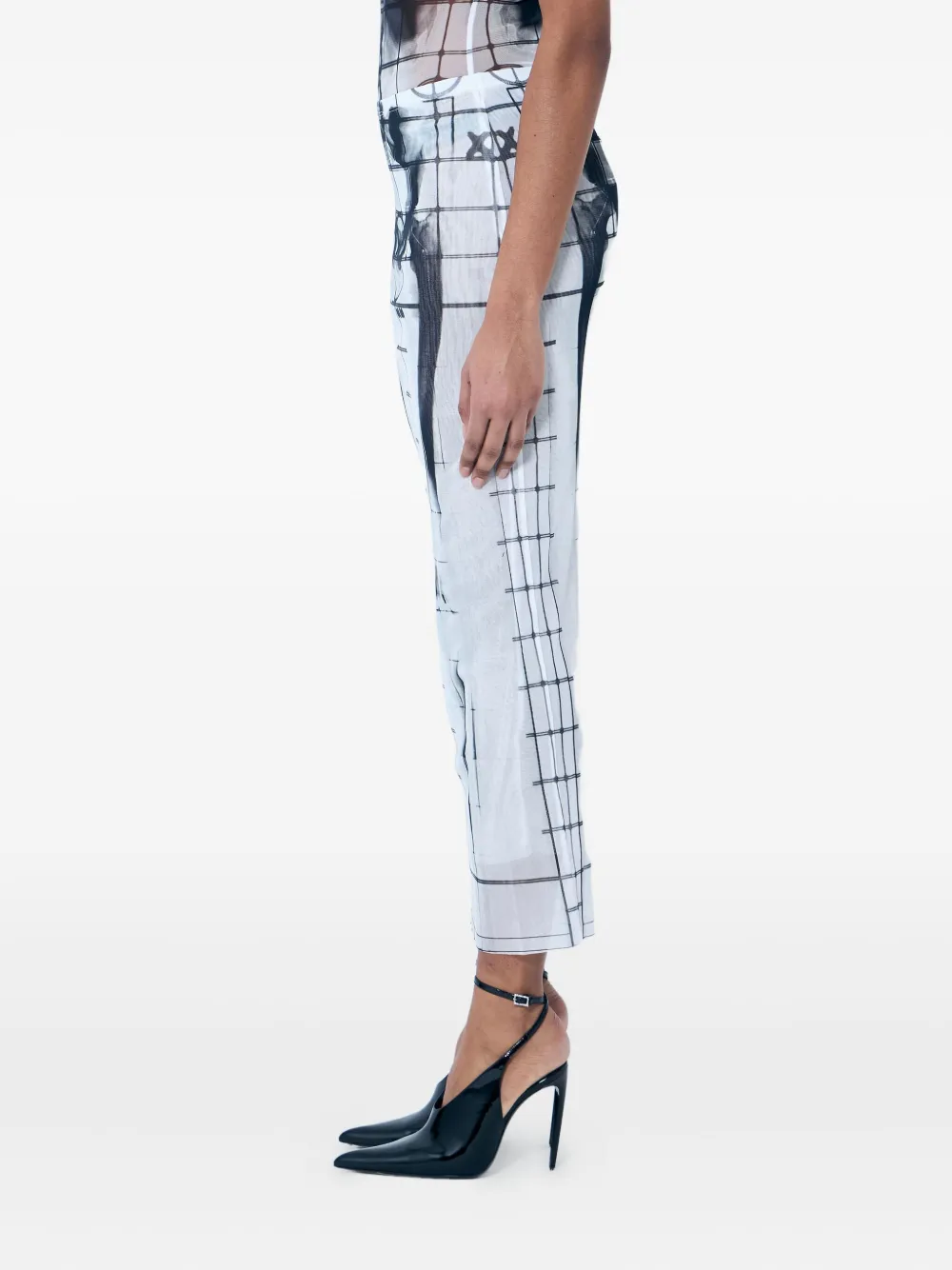 Jean Paul Gaultier Midi-rok met abstracte print 0100 BLUE