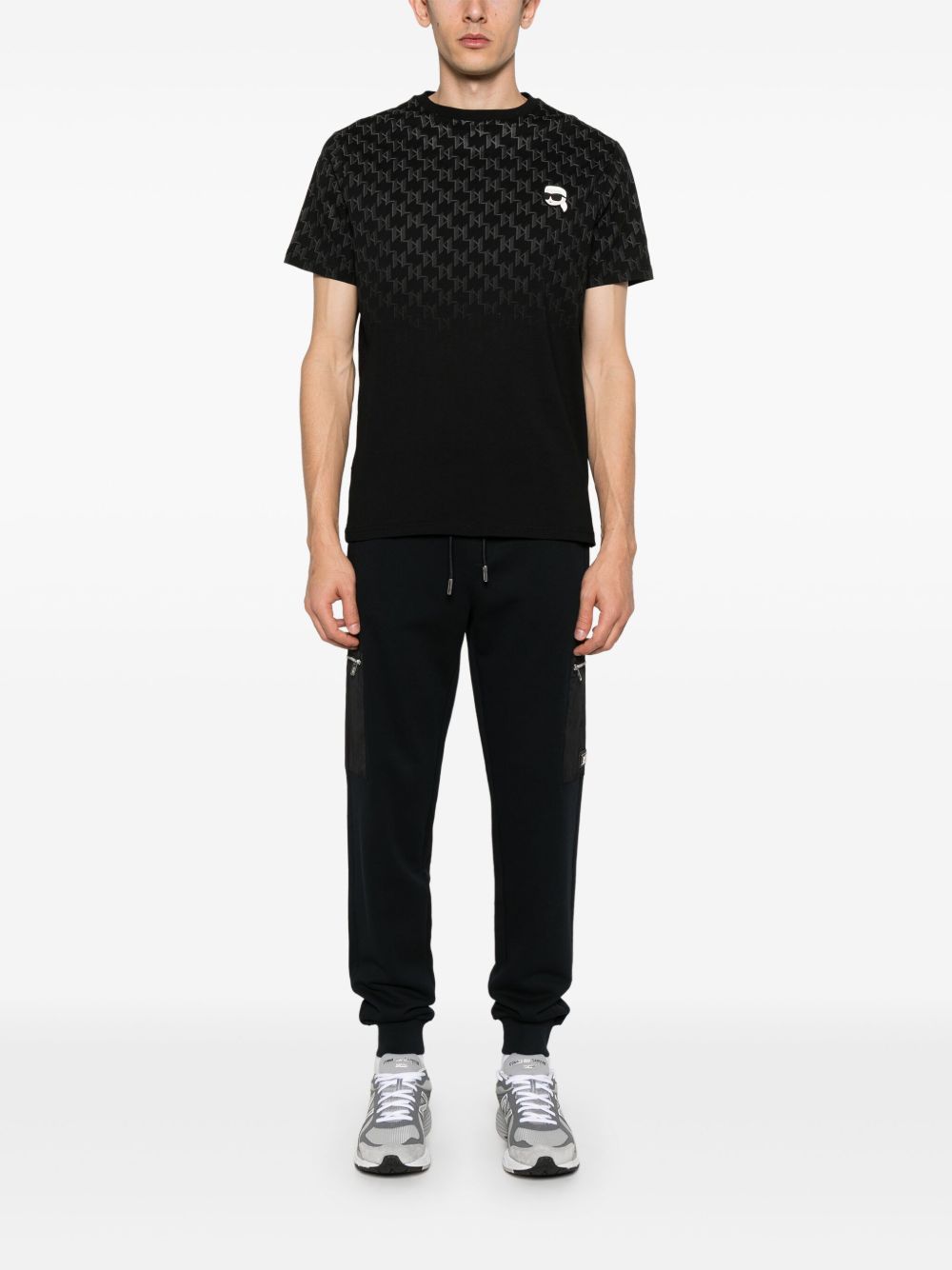 Karl Lagerfeld KL monogram T-shirt - Zwart