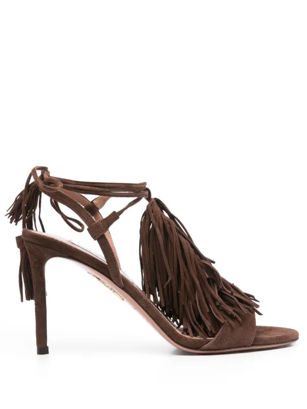 サンダル・ミュール AQUAZZURA Women Sandals ICHMIDS0SUE ESPRESSO BROWN Infinity Chain Sandal Flat BROWN Aquazzura@ Official