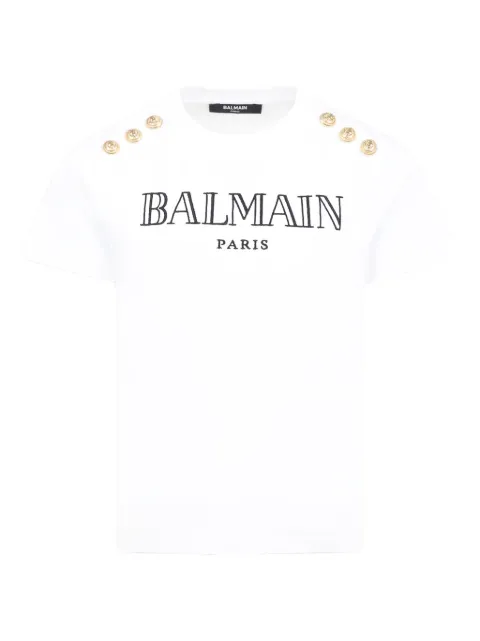 Balmain Kids logo-embroidered organic cotton t-shirt 