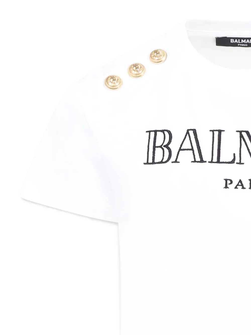 Balmain Kids T-shirt van biologisch katoen met geborduurd logo Wit