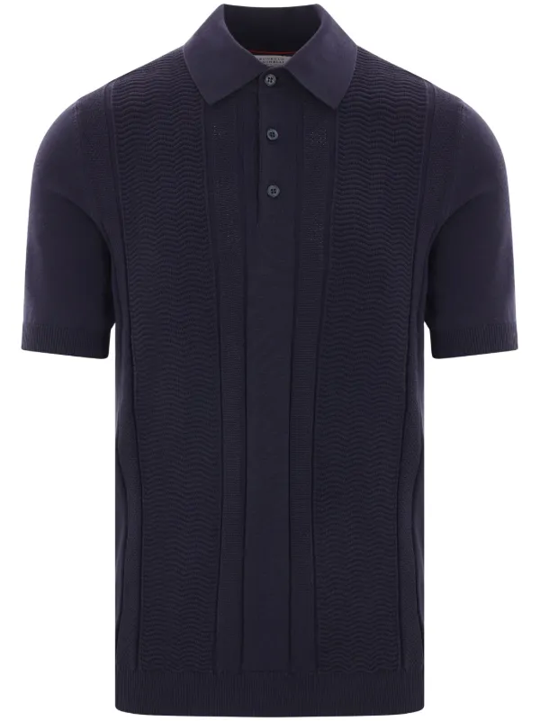 Brunello Cucinelli ニット ポロシャツ | ブルー | FARFETCH JP
