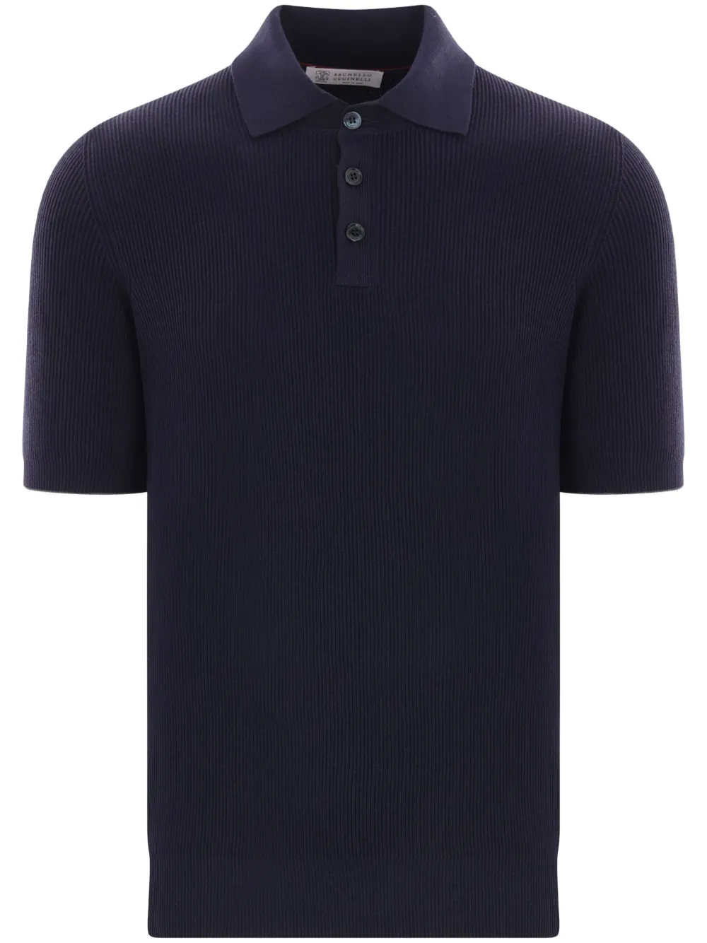 Brunello Cucinelli polo en maille à design nervuré | bleu | Image 1