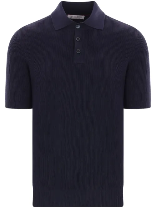 Polo en maille à design nervuré - Brunello Cucinelli - Modalova