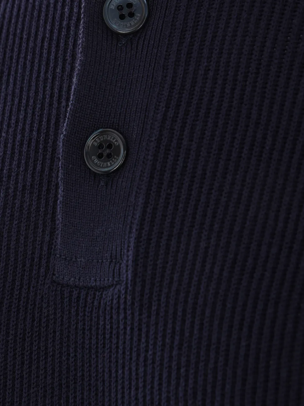 Brunello Cucinelli Ribgebreid poloshirt Blauw