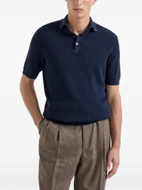 Brunello Cucinelli ribbed-knit polo shirt