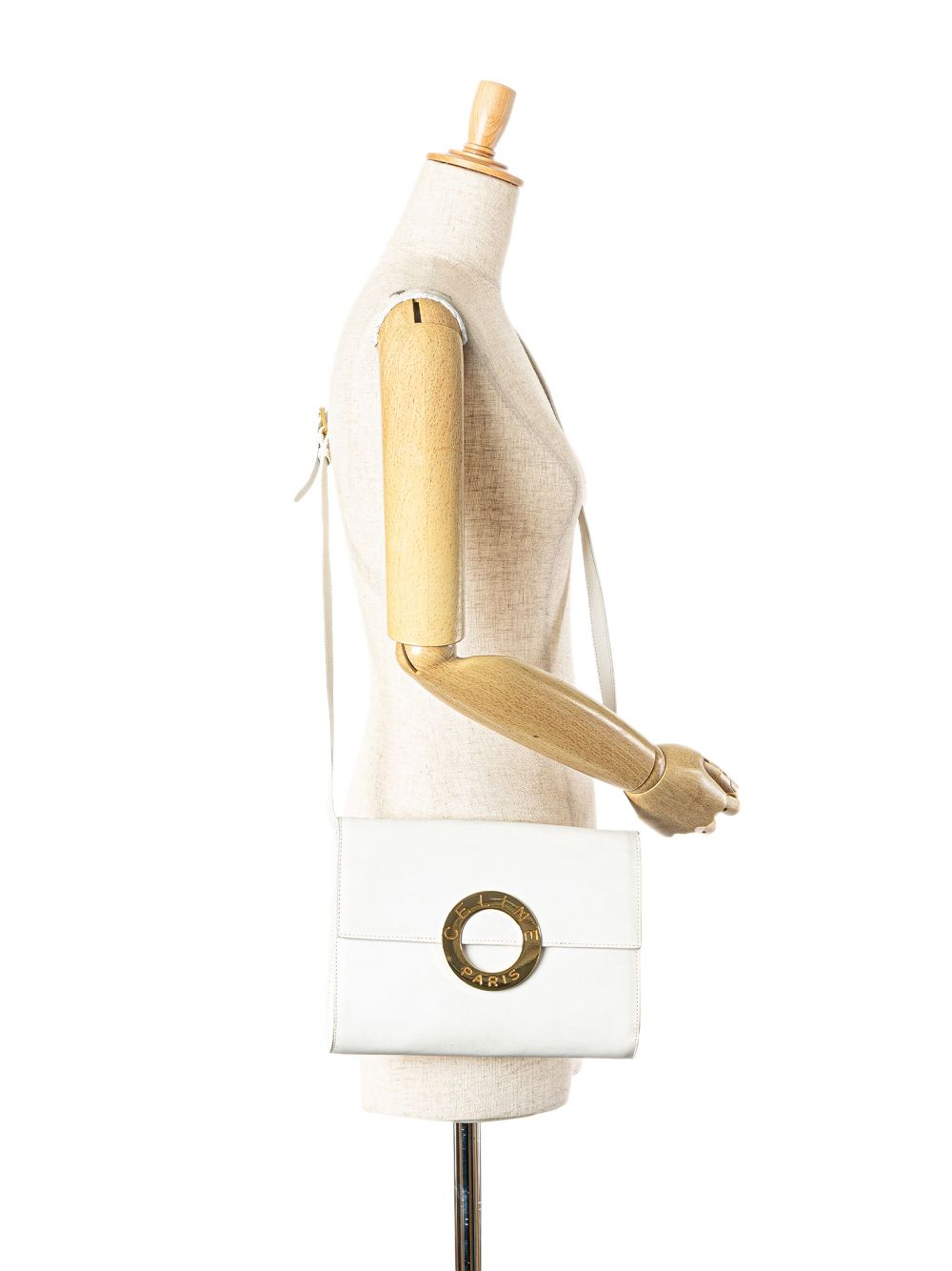 Céline Pre-Owned 2010 Calfskin Circle Logo crossbody bag - White