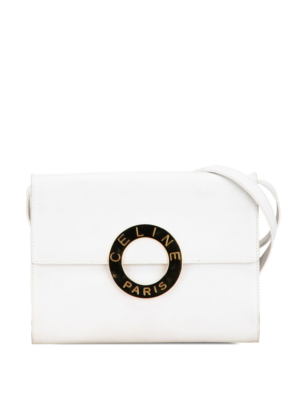 Céline Pre-Owned 2010 Calfskin Circle Logo crossbody bag - White