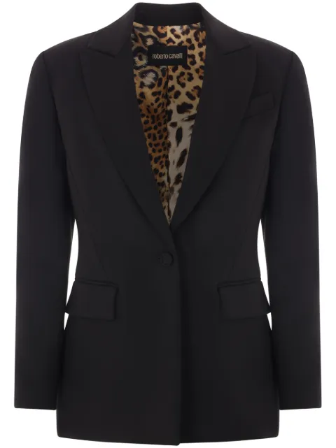 Roberto Cavalli single-breasted cady-texture blazer