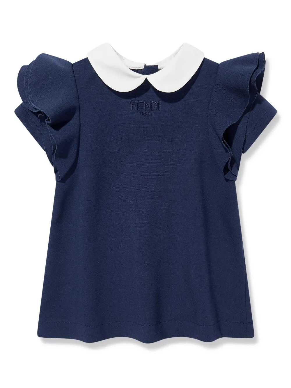Fendi Kids Jurk met ruches detail Blauw