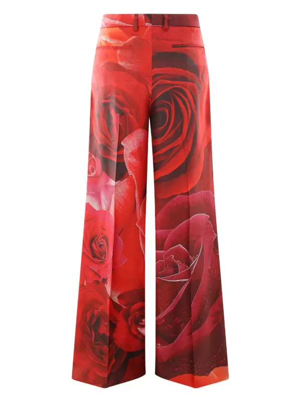 Roberto Cavalli Silk Trousers Red FARFETCH PH