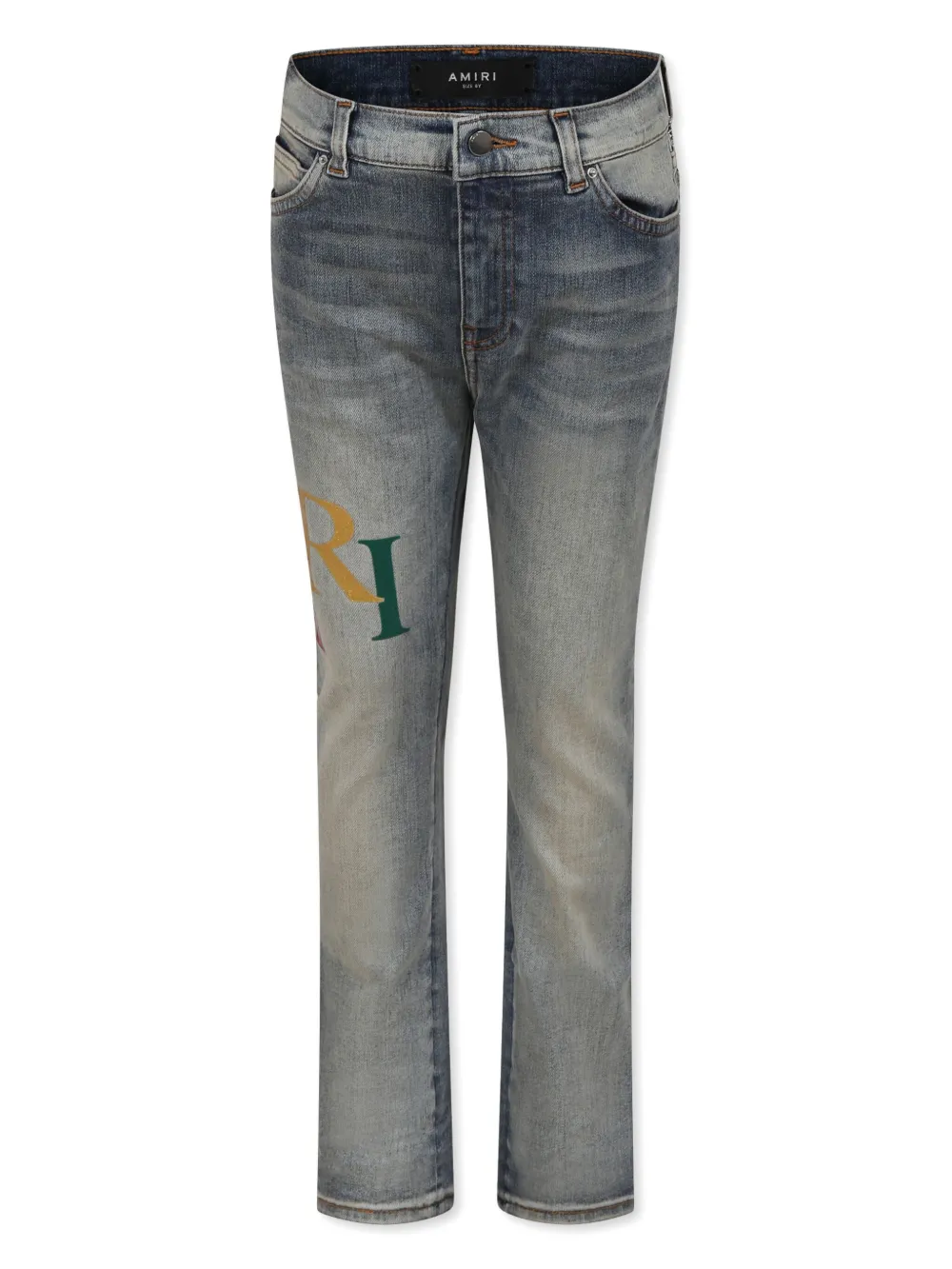 AMIRI KIDS Jeans met logoprint Blauw