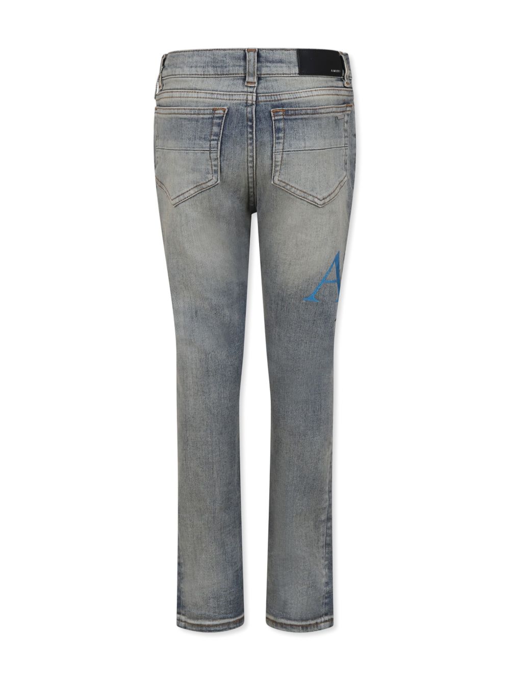 AMIRI KIDS logo-print jeans - Blauw