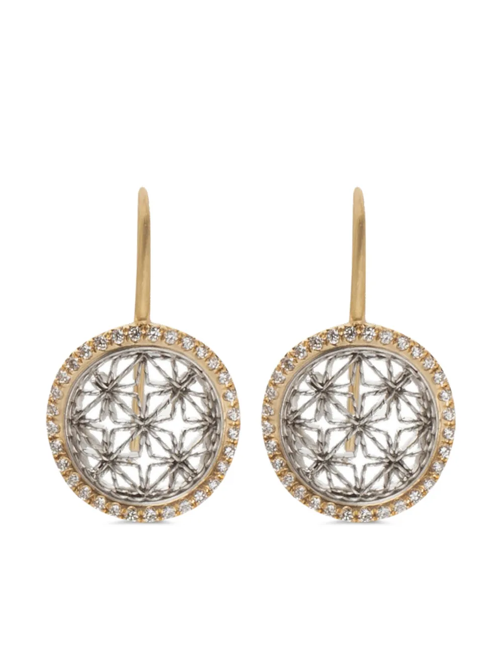 18kt yellow gold Round diamond earrings