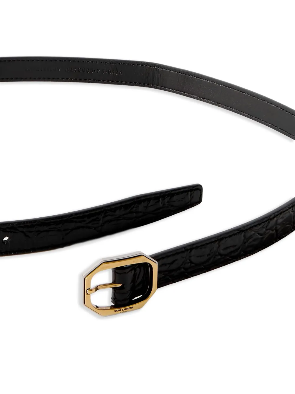 Saint Laurent Riem met gegraveerd logo - Zwart