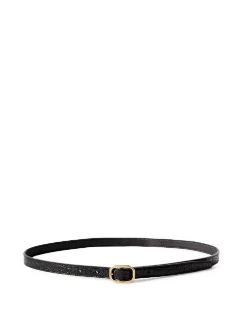 Saint Laurent cinturón con logo grabado