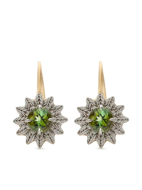 NIKOLLE RADI 18kt yellow gold Flower tourmaline earrings