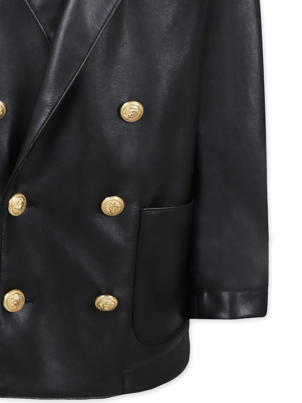 Balmain Kids Blazer van imitatieleer Zwart