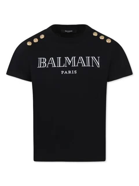 Balmain Kids logo-embroidered cotton t-shirt 