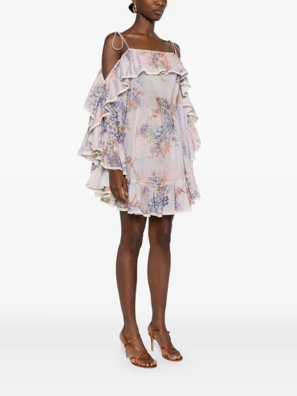 ZIMMERMANN Cotton Mini Dress | Purple | FARFETCH