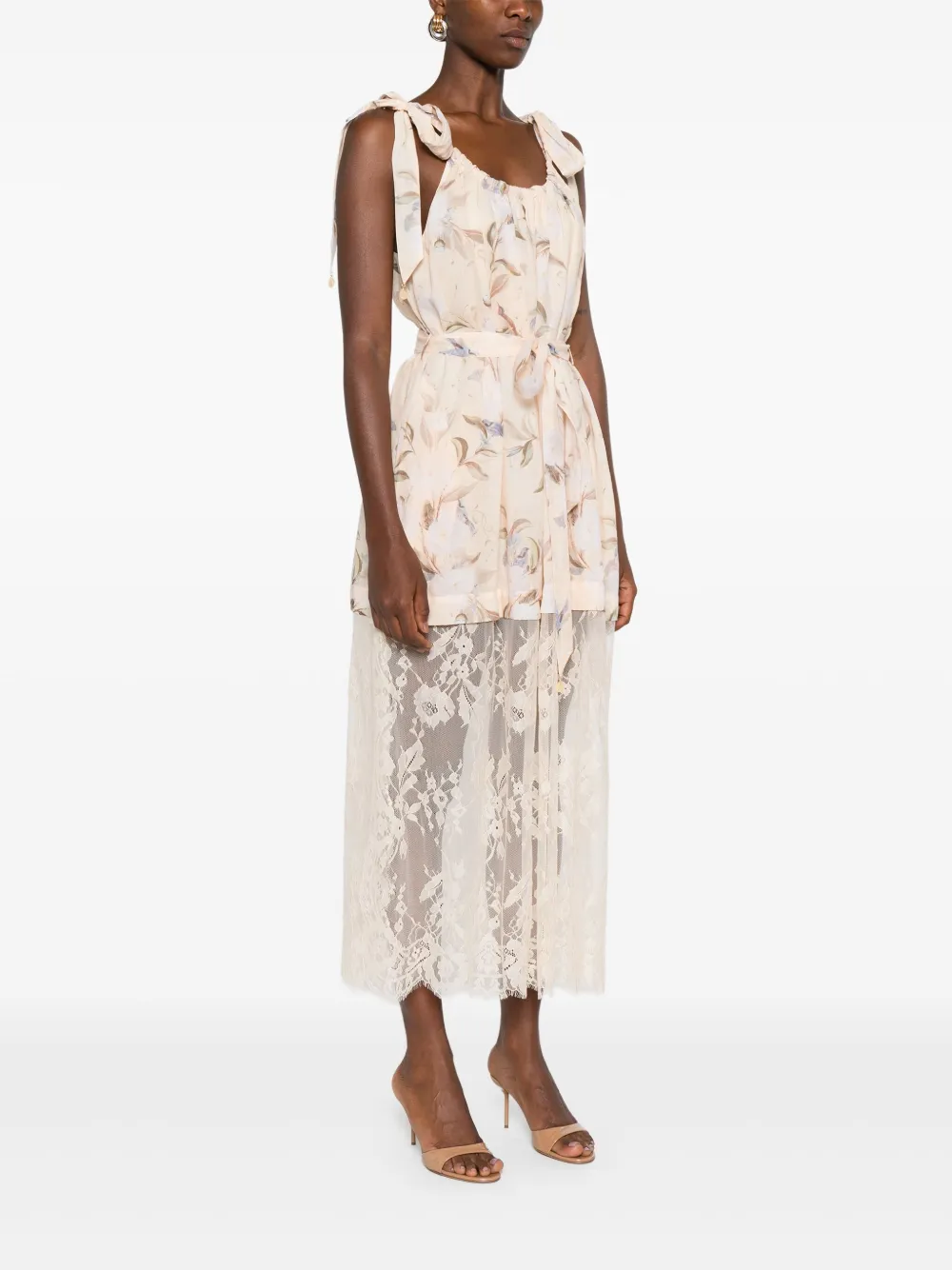 ZIMMERMANN Cascadian Lace midi dress Beige