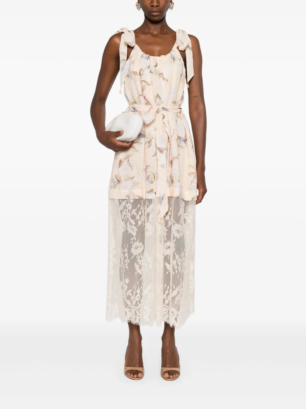 ZIMMERMANN Cascadian Lace midi dress Beige