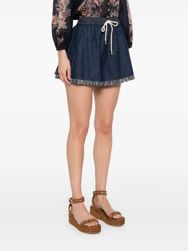 ショーツ ZIMMERMANN RHIANNON LINEN SHORTS Zimmermann Rhiannon Printed Linen Tuck Shorts | Saks Fifth