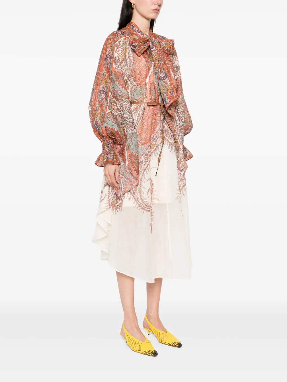 ZIMMERMANN Rhiannon mini-jurk Beige