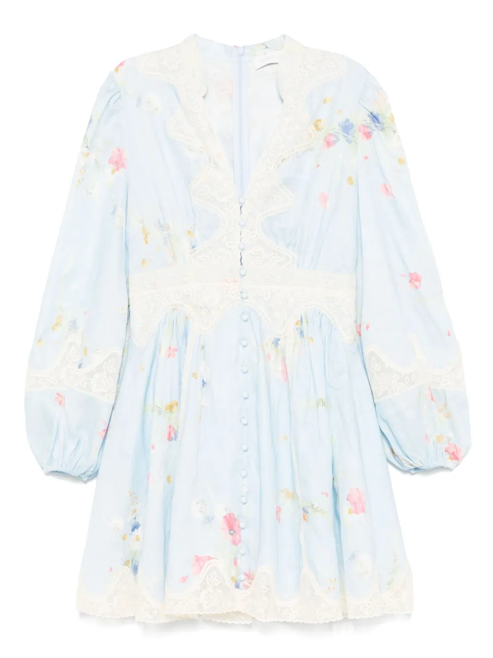 Zimmermann Lucky Lace Plunge Mini Dress