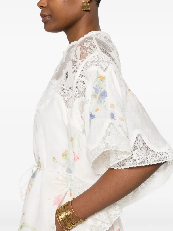 zimmermann lucky embroidered mini dress Lucky Embroidered Belted Mini Dress