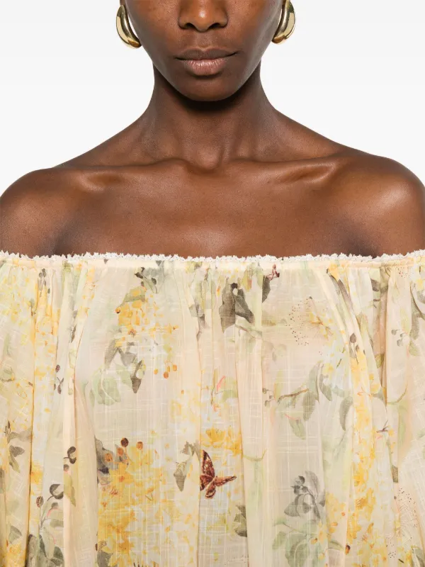 ZIMMERMANN Cascadian Mini Dress | Yellow | FARFETCH