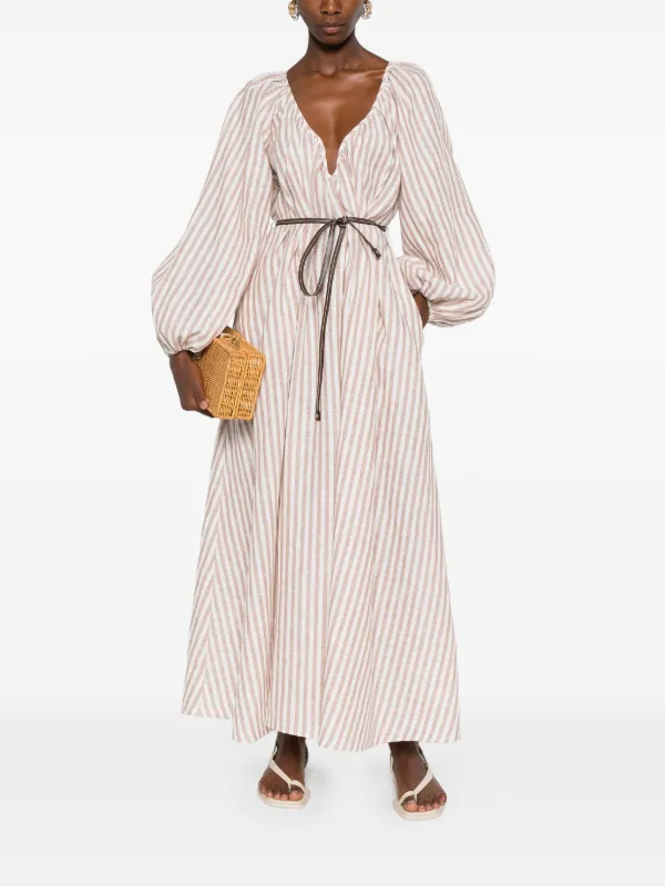 zimmermann maxi dress sale Patience gathered floral-print silk maxi dress - blue