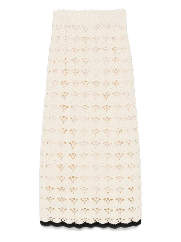 【ZIMMERMANN】Rhiannon 刺繍 コットン ミディスカート Zimmermann Rhiannon Embroidered Skirt | Shopbop