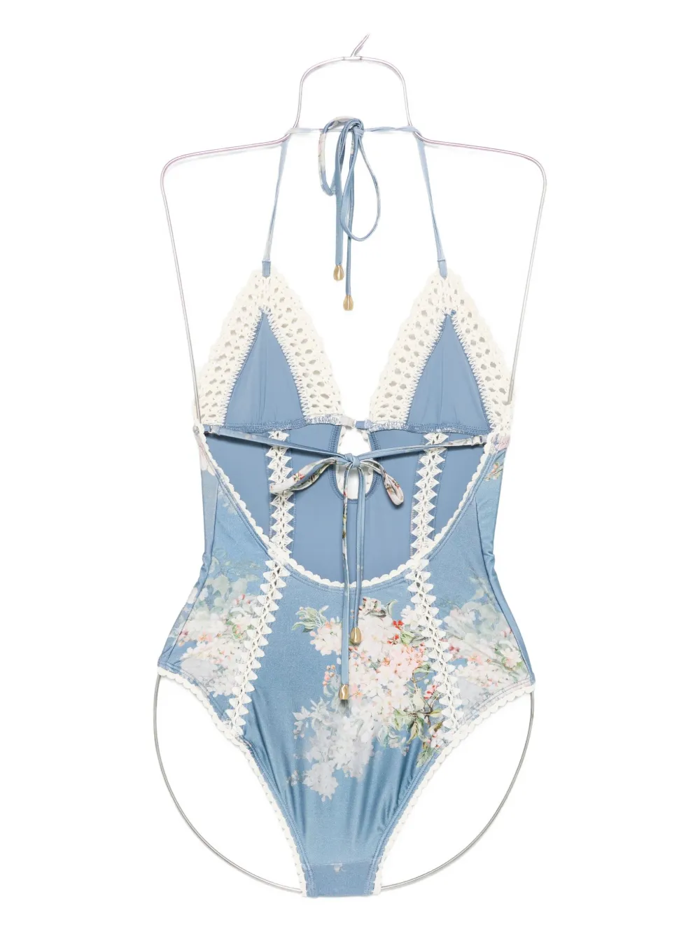ZIMMERMANN Cascadian badpak met gehaakt detail Blauw