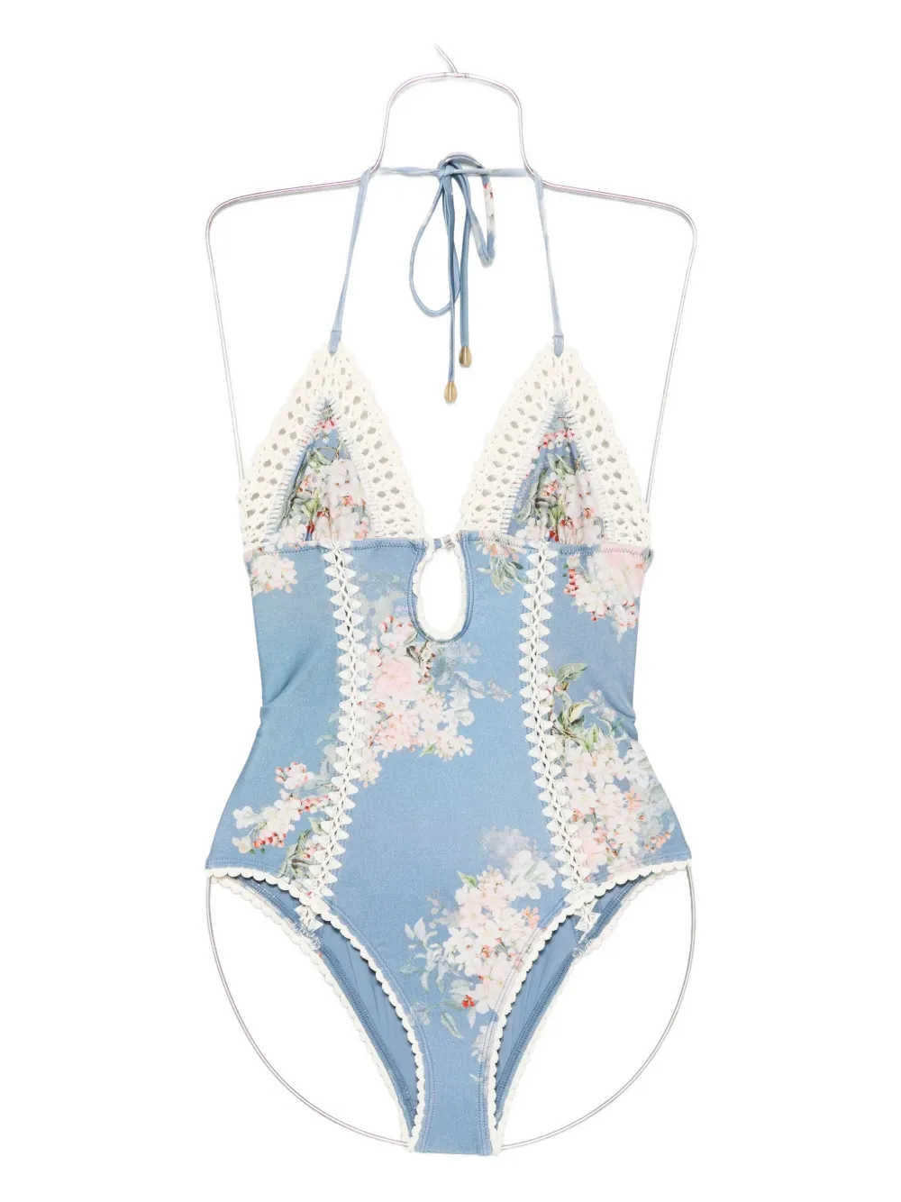 ZIMMERMANN Cascadian badpak met gehaakt detail Blauw