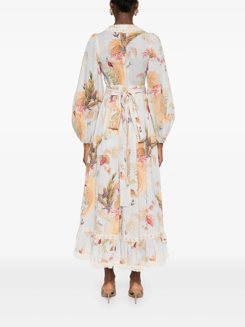 ZIMMERMANN Ascension Frill midi dress Blauw
