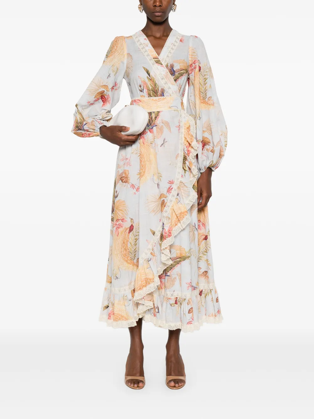 ZIMMERMANN Ascension Frill midi dress Blauw