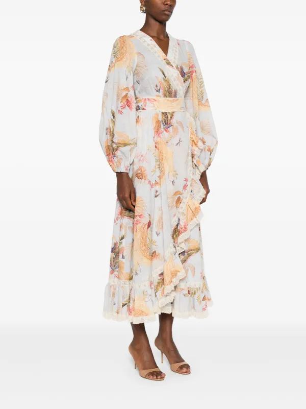 zimmermann ascension midi dress Ascension floral cotton midi dress in pink - Zimmermann