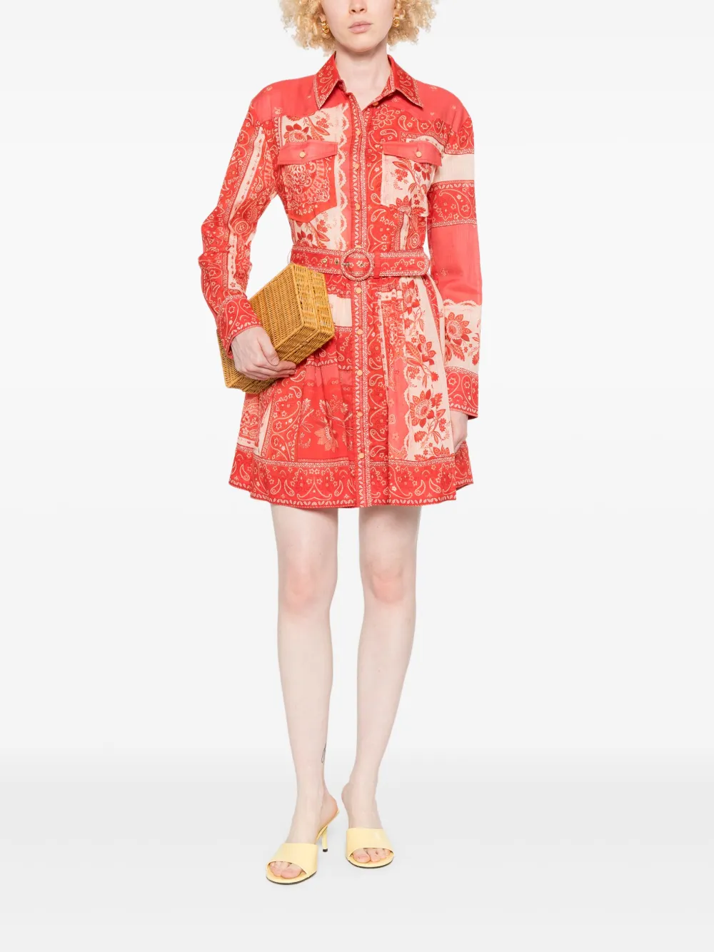 ZIMMERMANN Lucky mini-jurk - Rood