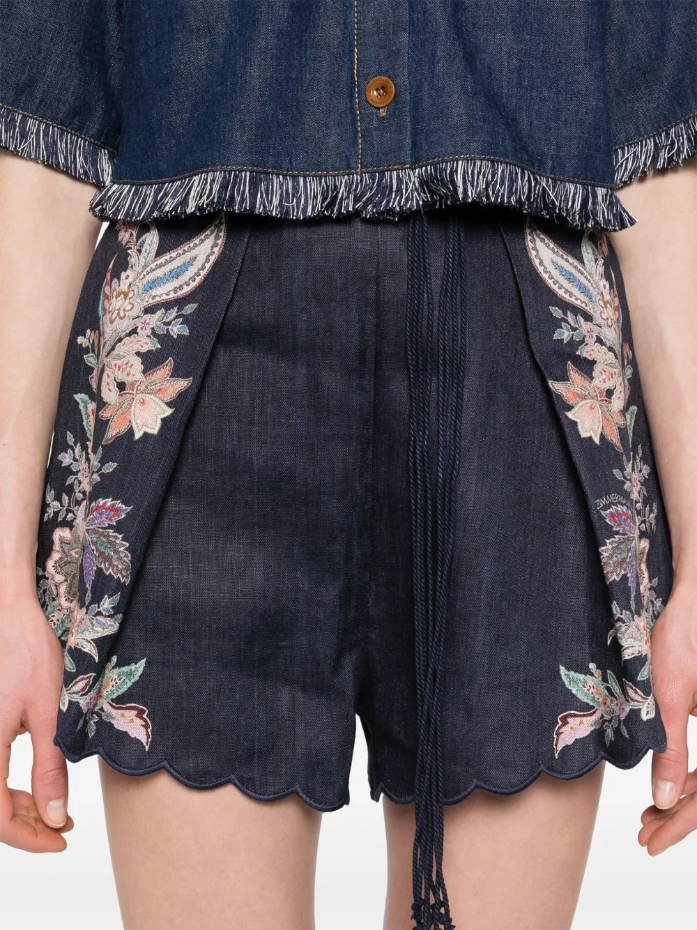 Shop Zimmermann Rhiannon Shorts In Blue