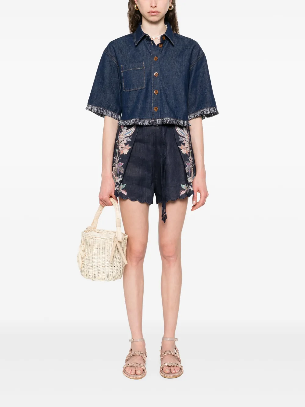 Shop Zimmermann Rhiannon Shorts In Blue