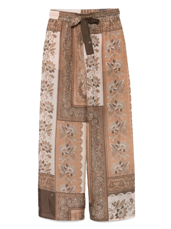 Zimmermann Lucky Silk Trousers in Brown