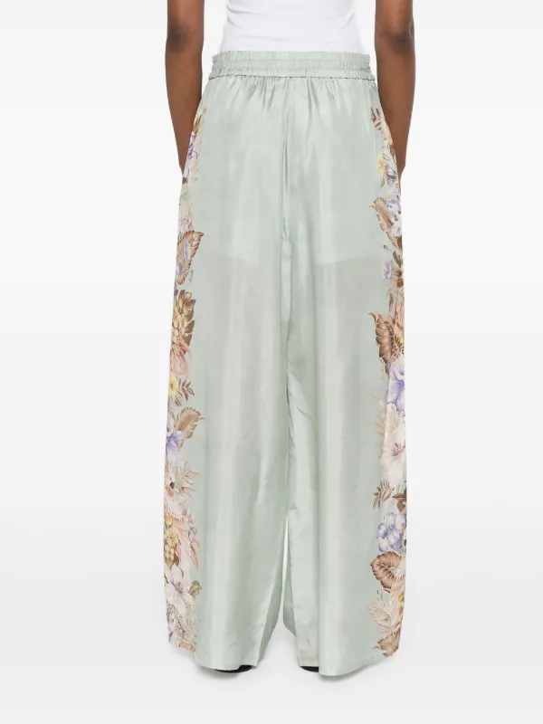 パンツ ZIMMERMANN Mint Green Silk Coco Pyjama Pant ZIMMERMANN Coco Trousers | Green | FARFETCH JO