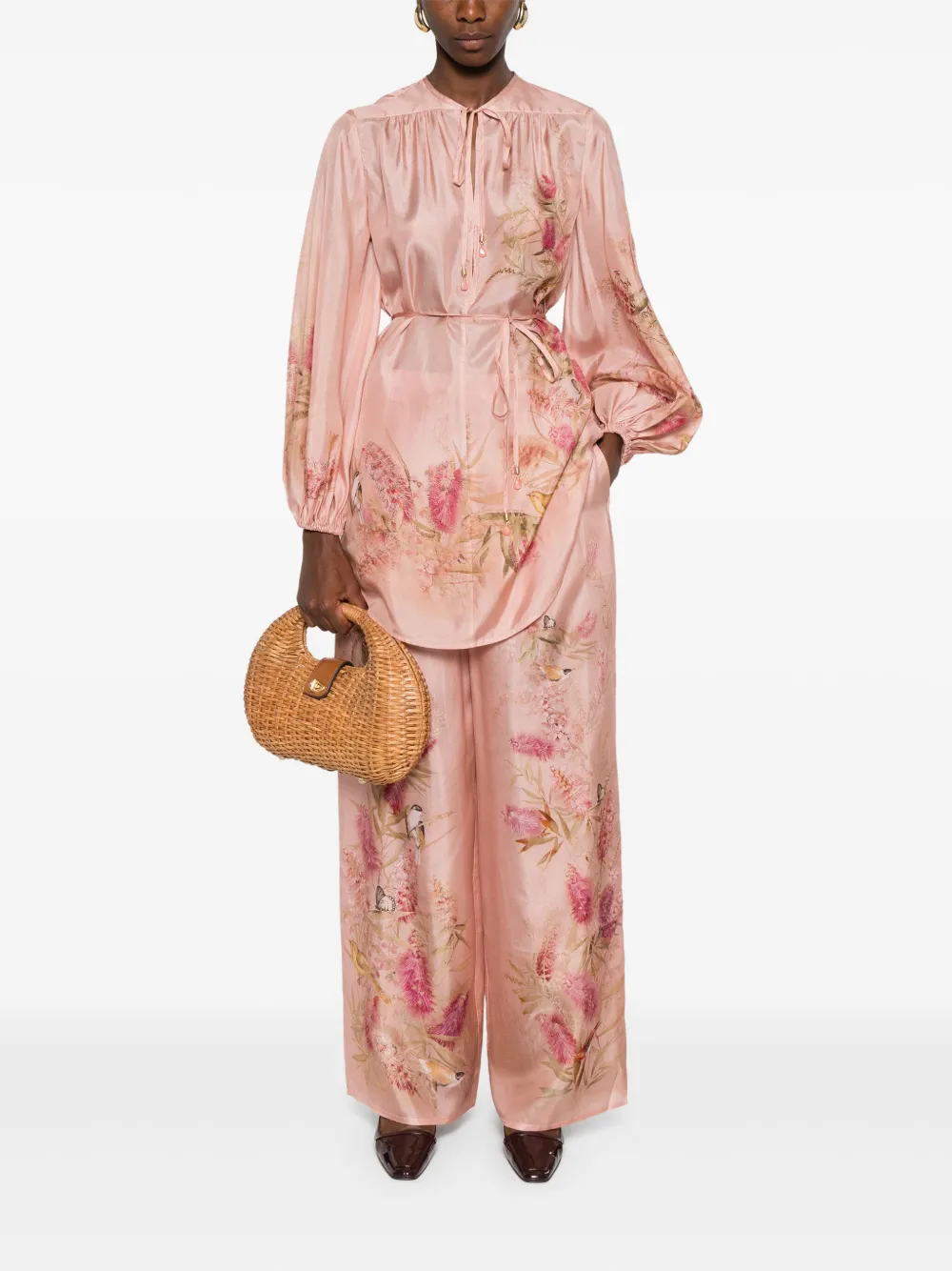 Zimmermann Cascadian Silk Wide Leg Pants