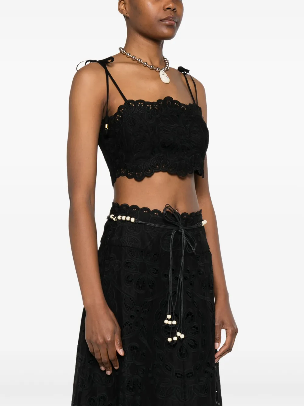 ZIMMERMANN Rhiannon cropped top Zwart