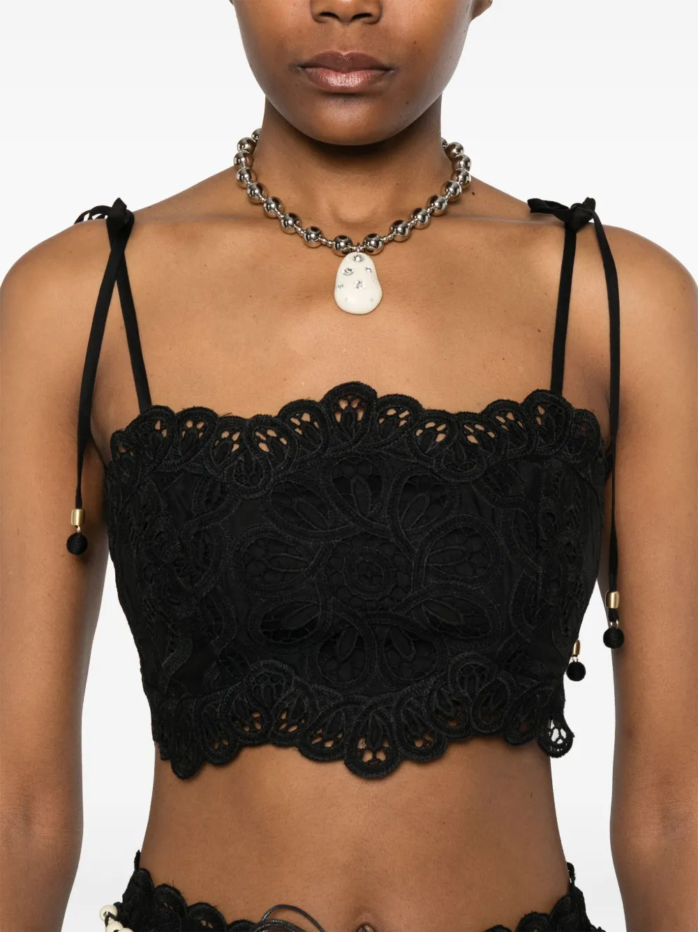 ZIMMERMANN Rhiannon cropped top Zwart