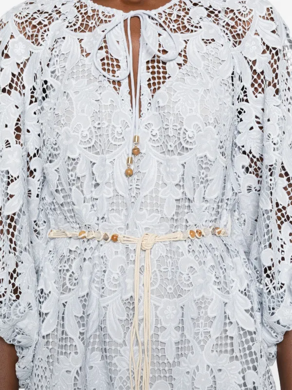 ZIMMERMANN Coco Lace Mini Dress | Blue | FARFETCH